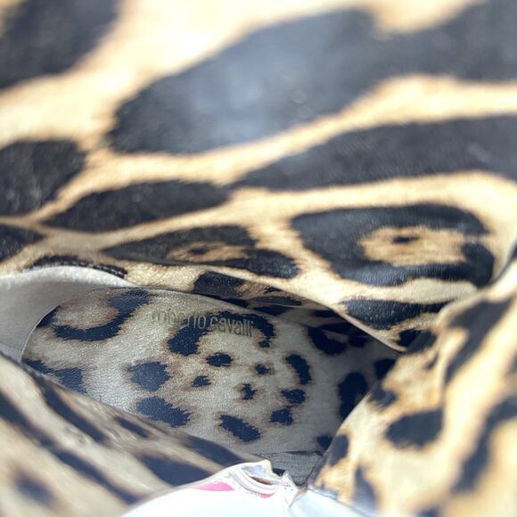 Roberto Cavalli Pink Patchwork Floral Print Pointed Toe Heeled Boots 38 - Picture 9 of 9